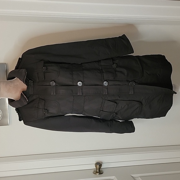 Zara Basic Coat, Size M, Zipper and Toggle Closure, 6 Pocket, Dark Dark Brown - Picture 1 of 13
